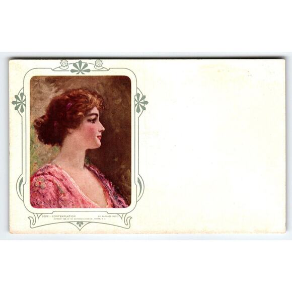 Contemplation Women Beck Advertising Postcard Cosmopolitan Relief Camden NJ 1908 - Picture 1 of 2